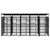 vidaXL Outdoor Dog Kennel with Roof Steel 9.22 m&sup2;