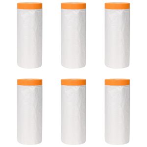 vidaXL Dust Sheet with Adhesive Tape 6 pcs Transparent 240 x 2000 cm