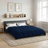 vidaXL Summer Duvet Quilted Dark Blue 200 x 220 cm Microfiber