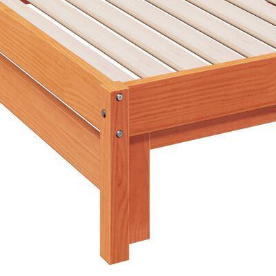 vidaXL Day Bed with Trundle Wax Brown 80x200 cm Solid Wood Pine