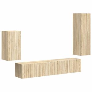 vidaXL TV Cabinet Set Wall-mounted 4 pcs Sonoma Oak Engineered Wood