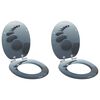 vidaXL WC Toilet Seats 2 pcs with Soft Close Lids MDF Stones Design