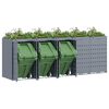vidaXL Wheelie Bin Storage for 5 Bins Light Grey 340 x 77.5 x 121.5 cm