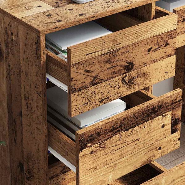 vidaXL Desk with Drawer Old Wood 90 x 37.5 x 75 cm Engineered Wood