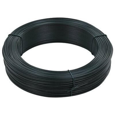 vidaXL Fence Binding Wire 250 m 1.4/2 mm Steel Blackish Green