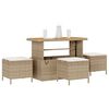 vidaXL Garden Dining Set Beige Poly Rattan