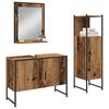 vidaXL Bathroom Furniture Set with Shelf 3 pcs Brown Engineered wood