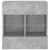 vidaXL TV Wall Cabinet with LED Lights Concrete Grey 58.5x30x60.5 cm