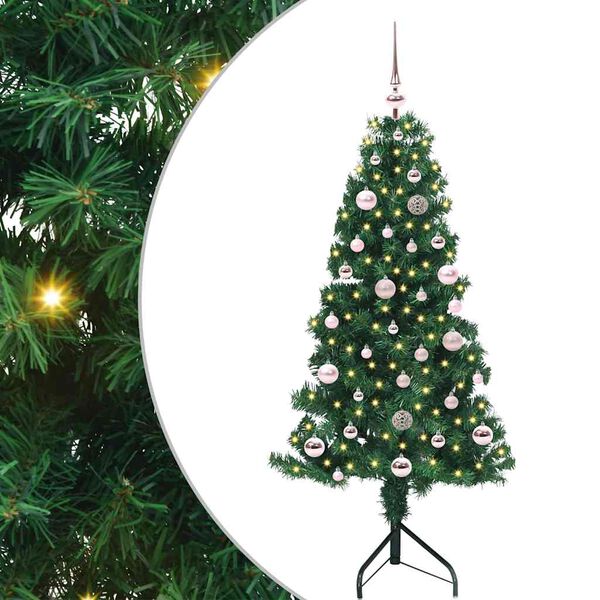 vidaXL Corner Artificial Christmas Tree Green 150 cm PVC and Metal