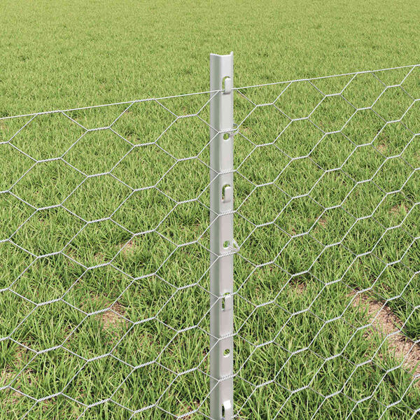 vidaXL Fence with Post Silver 0.4 x 100 m Steel