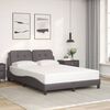 vidaXL Bed Frame without Mattress "Zadar" Grey 140x190 cm Faux Leather