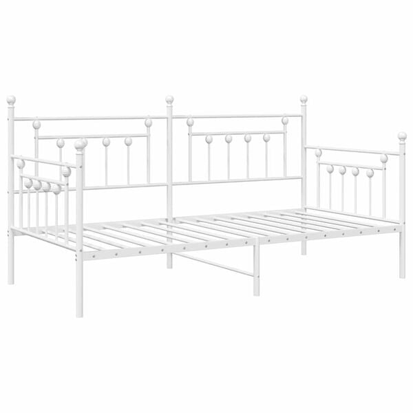 vidaXL Daybed Frame with Headboard White 100 x 190 cm Steel
