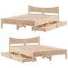 vidaXL Bed Frame with Drawers 140x190 cm Solid Wood Pine
