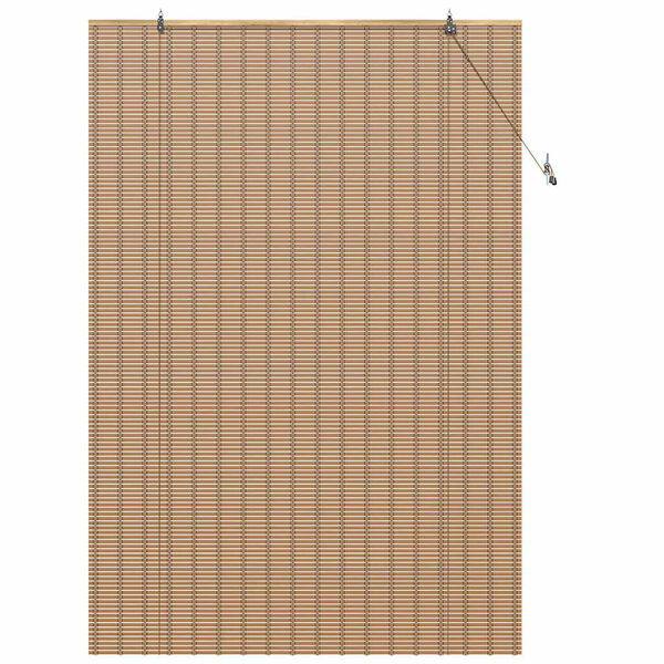 vidaXL Roller Blind with Curtains Manual Nature 140 x 220 cm Bamboo
