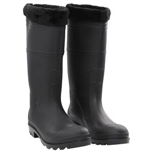 vidaXL Rian Boots with Removable Socks Black Size 44 PVC