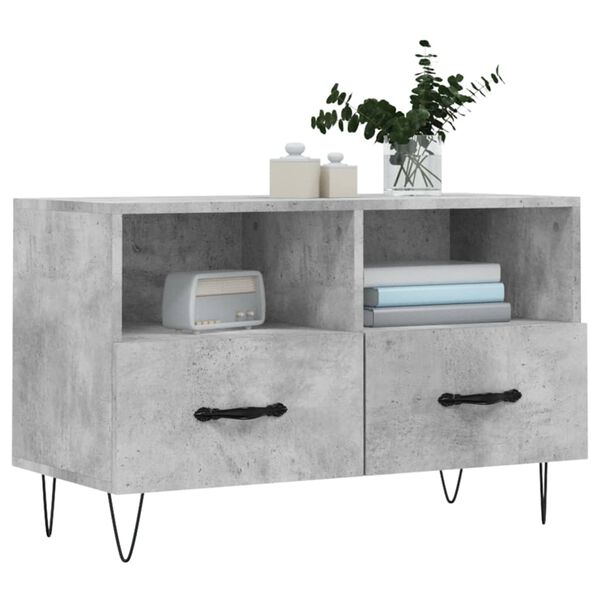 vidaXL TV Cabinet Concrete Grey 80x36x50 cm Engineered Wood