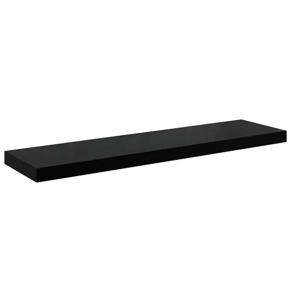 vidaXL Floating Wall Shelf High Gloss Black 90x23.5x3.8 cm MDF