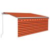 vidaXL Manual Retractable Awning with Blind&LED 3x2,5m Orange&Brown