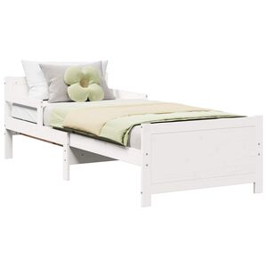 vidaXL Bed Frame with Headboard White 80 x 200 cm Engineered Wood