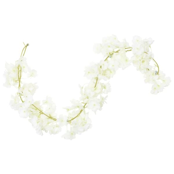 vidaXL Flower Garlands 6 pcs White 180 cm