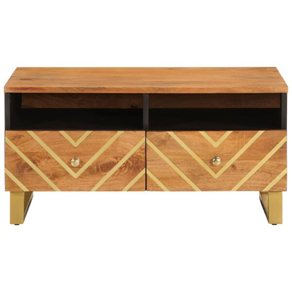 vidaXL Coffee Table Brown and Black 80x54x40 cm Solid Wood Mango
