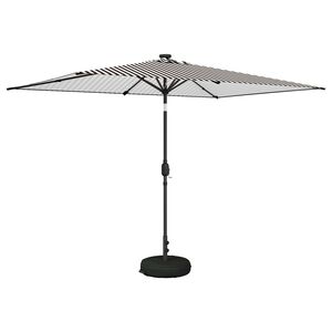 vidaXL Garden Parasol with LED Lights and Base 200 x 300 cm Polyester