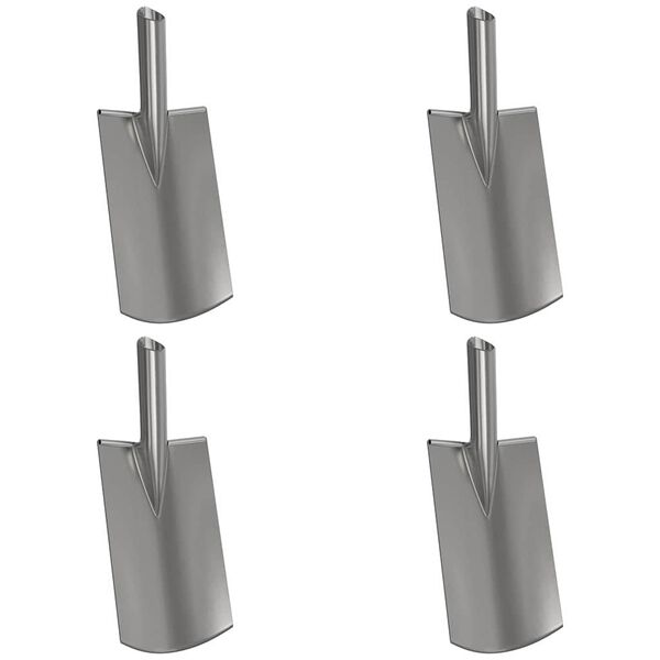 vidaXL Shovel Head 4 pcs Silver 43 x 17 cm Powder-Coated Steel