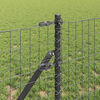 vidaXL Fence with Post Grey 0.4 x 10 m Steel and PVC