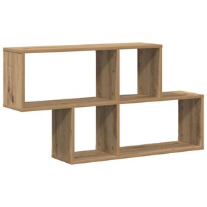 vidaXL Wall Shelf with Shelf Wall-mounted Brown Engineered Wood