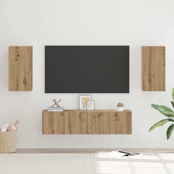 vidaXL TV Cabinet Set Wall-mounted 4 pcs Artisan oak 30.5 x 30 x 60 cm