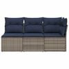 vidaXL Garden Sofa with Cushion 8 pcs Grey and beige Poly rattan