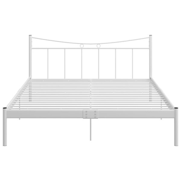 vidaXL Bed Frame without Mattress White Metal 140x200 cm