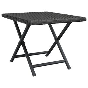 vidaXL Folding Table Black 45x35x32 cm Poly Rattan