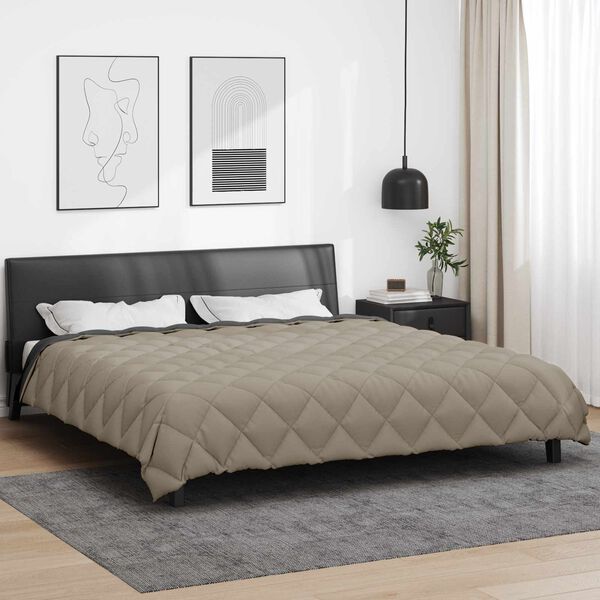 vidaXL Winter Duvet Light Grey and Anthracite 240 x 260 cm Microfiber