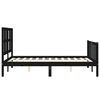 vidaXL Bed Frame without Mattress Black Double Solid Wood Pine