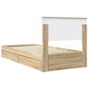 vidaXL Storage Bed with Drawer Sonoma Oak 90 x 200 cm Engineered Wood