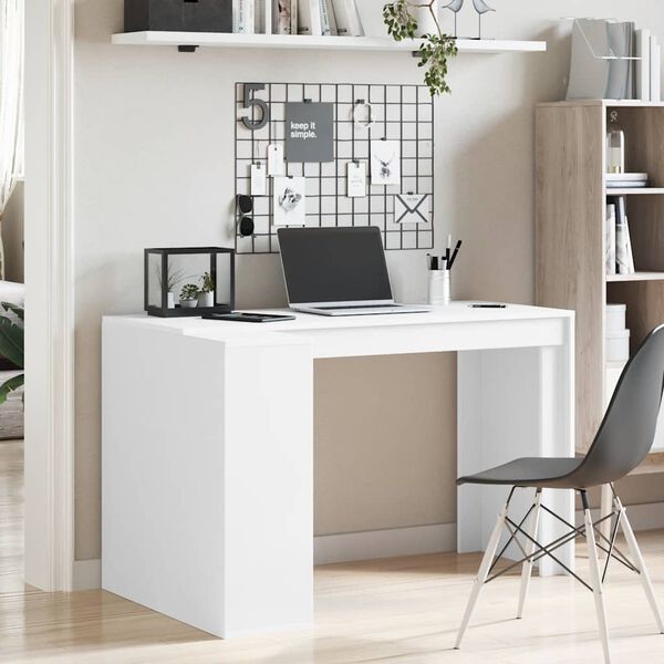 vidaXL Office Desk White 123.5x73.5x75 cm Engineered Wood