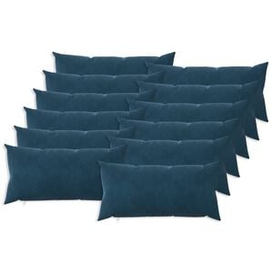 vidaXL Cushion with Pillow HEERLEN 12 pcs Blue Velvet