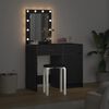 vidaXL Dressing Table 2 pcs Black 50 x 41 x 135 cm Engineered wood