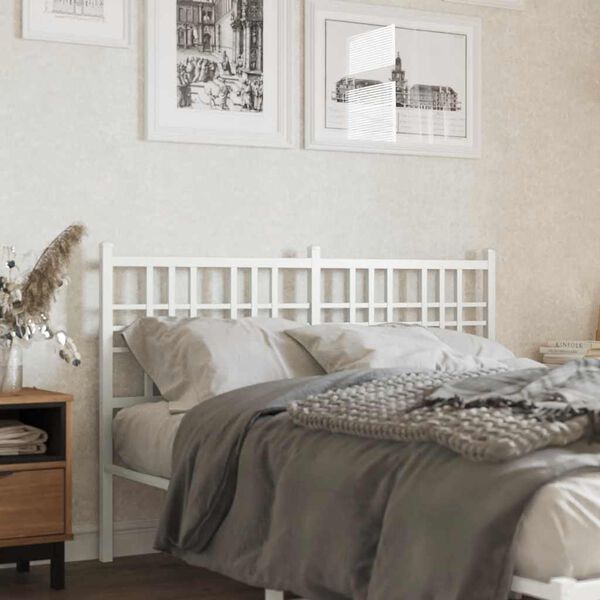 vidaXL Metal Replace Headboard White 120cm
