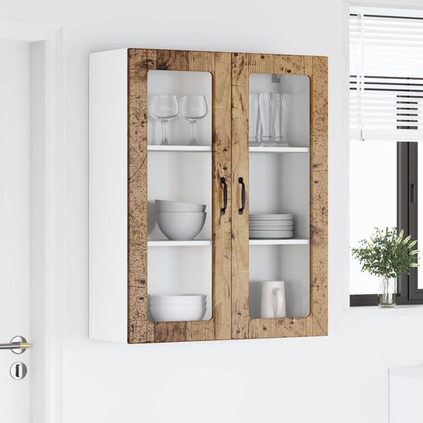 vidaXL Kitchen Wall Cabinet with Door Lucca Old Wood 80 x 31 x 100 cm