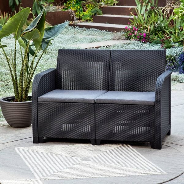 Keter Garden 2-Seater Sofa Rosalie Graphite