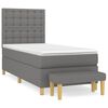 vidaXL Box Spring Bed with Mattress Dark Grey 90x190 cm Fabric