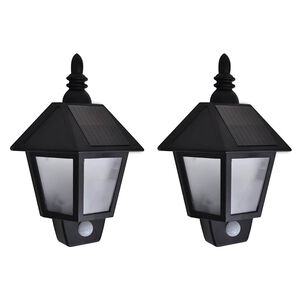 vidaXL Wall Lantern | Set of 2 | Black | ABS | Medium | Lights | Wall Lantern