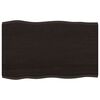 vidaXL Table Top Dark Brown 80x50x2 cm Treated Solid Wood Oak Live Edge
