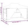 vidaXL Foldable Tent Pop-Up with 4 Side Walls 3x4.5 m Anthracite