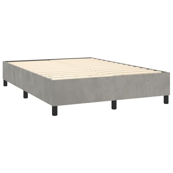 vidaXL Box Spring Bed Frame Light Grey Double Velvet (UK/IE/FI/NO only)