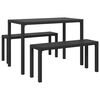 vidaXL Garden Dining Set with Cushion 3 pcs Anthracite Steel
