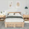 vidaXL Bed Frame with Headboard Brown 135 x 190 cm Solid Pine Wood