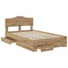 vidaXL Bed Frame with Drawer Artisan Oak 120 x 190 cm Engineered Wood